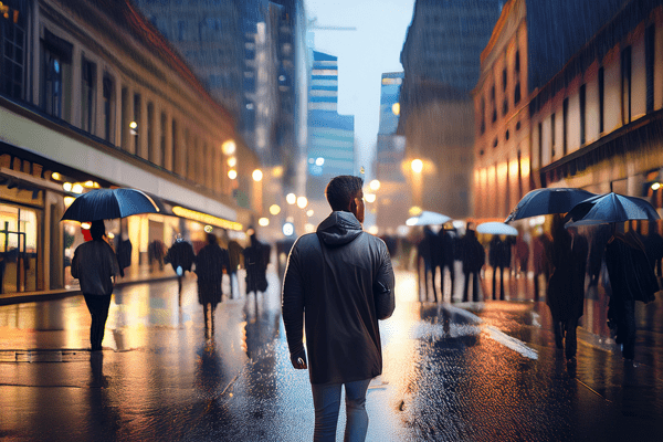 City lights at night with poetic mood